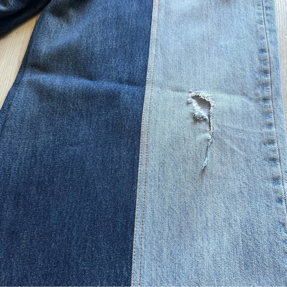 Vintage Reconstructed Levi’s Two-Tone Denim Jeans – Wide Leg Streetwear Size 29 - Picture 10 of 11